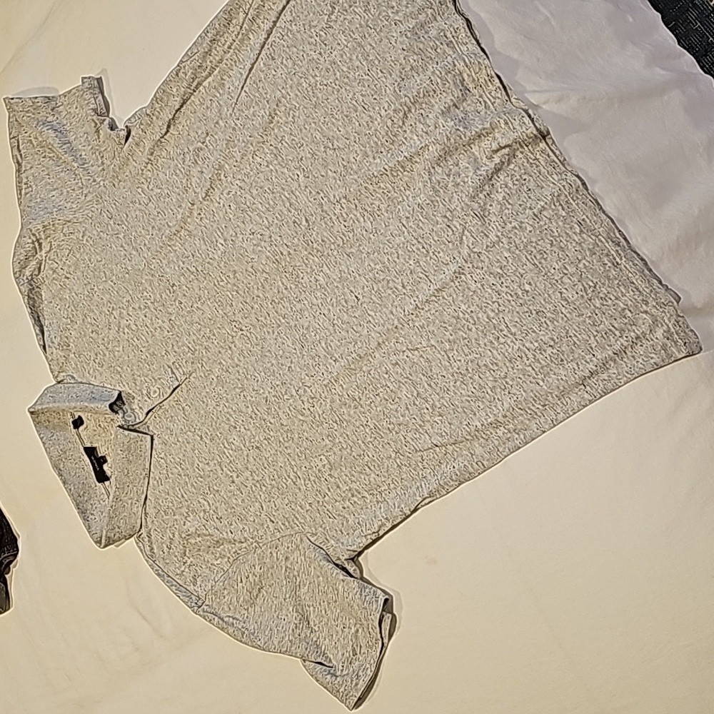 Vince Heathered Grey Slub Polo In XL